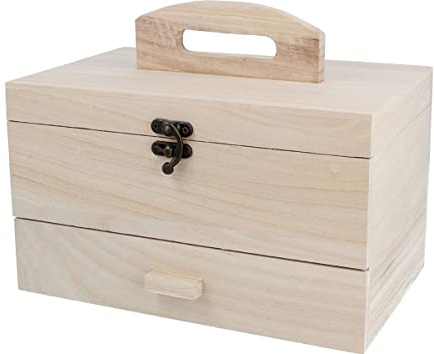 INNSPIRO Costurero madera de balsa con cajón 25x16,5x15cm, 201