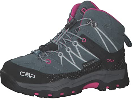 CMP Unisex Kinder Kids Rigel Mid Trekking Shoes Wp Trekking-Schuhe, Grün Fluo Lila Mineral Green Purple Fluo, 35 EU