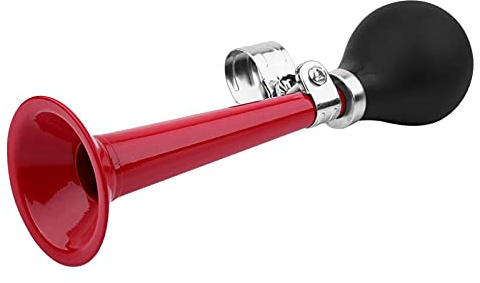 Asixxsix Bocina de Aire para Bicicleta, Bocina de Bicicleta de 2,2 Pulgadas para Ciclismo, Bocina de Corneta, Bombilla de Goma para Apretar, Bocina de Bicicleta Clásica para Bicicletas (Rojo)