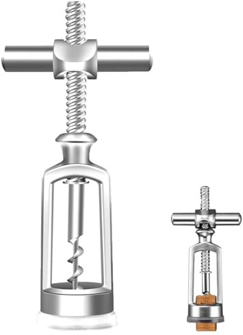 Bodega Tire-bouchon à vis et cloche, ouvre-bouteille de vin professionnel, tire-bouchon en alliage de zinc et argent