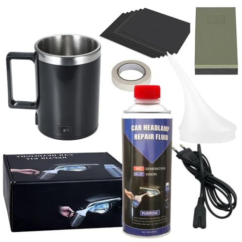 Ctopkatuo Scheinwerfer Bedampfen Set, Aceton Verdampfer Scheinwerfer Aufbereitung Set, 500ml ReparaturflüSsigkeit Scheinwerfer Reparatur Politur Set FüR BekäMpft Vergilbungen, Kratzer, UnschäRfen
