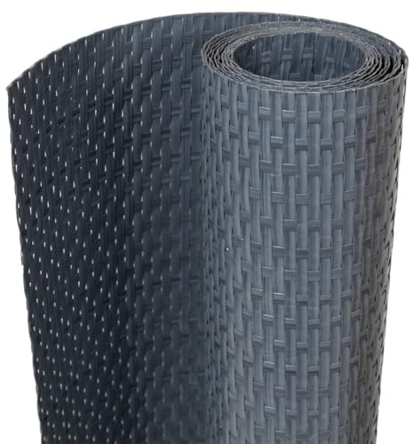 vidaXL Balcony Privacy Screen Anthracite 300x90 cm - Water-Resistant Poly Rattan Design for Outdoor Patio Divider, UV and Tear Resistant