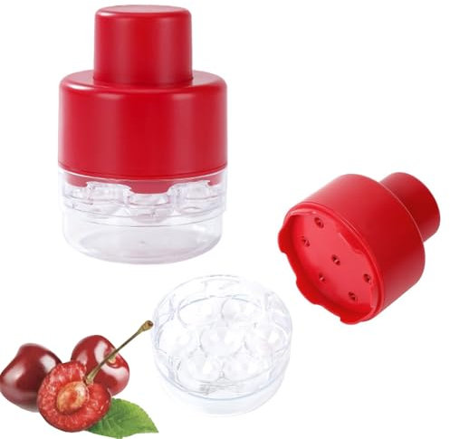 QKEPCY Snocciolatore Ciliegie con 7 Fori Singoli in Plastica Alimentare Completamente Smontabile Adatto Ciliegie Snocciolatore Portatile per Snocciolare Ciliegie Amarene ed Olive