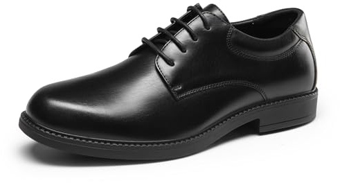 Bruno Marc Men's Non Slip Work Shoes, Waterproof Restaurant Derby Dress Shoes,Size 9,All Black-Pu,BMUMHC2502