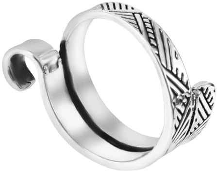 Virkring för Finger, Justerbar Metall Virkad Finger Garnhållare Garnguide Spännring Öppen Virkad Spännring Stickring för Kvinnor Virktillbehör (Silver)
