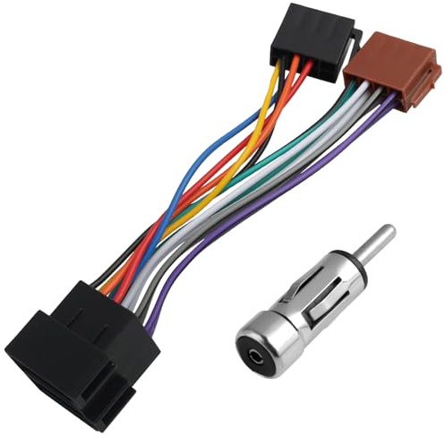 Adaptateur Radio pour Voiture Set Adaptateur Radio Universel, ISO Adaptateur Stéréo de Voiture de Remplacement + enfichable Prolongement Adaptateur Radio connecteur