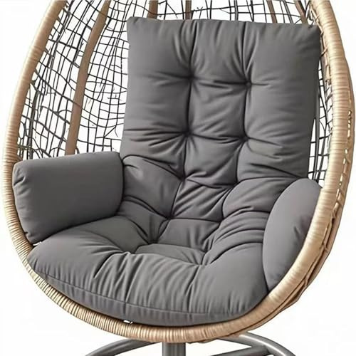 Genérico Cojín para Silla Colgante de Exterior, Cojín de Jardín Cojín para Columpio Colgante Asiento de Cesta Cojín Lavable para Asiento de Hamaca Mecedora Colgante,Dark Gray