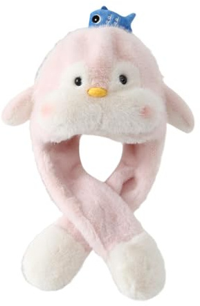JISADER Gorro con Orejas de Animal Que Se Mueven, Cálido Y Divertido, Ideal para Festivales, Cumpleaños Y Disfraces, Rosa