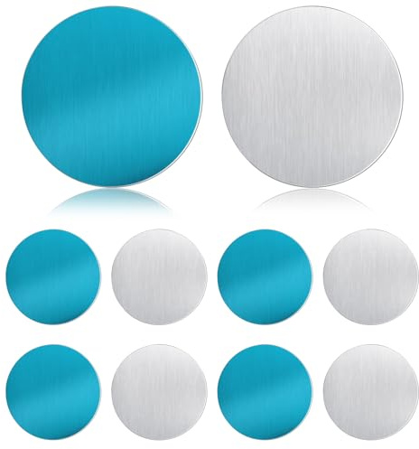 Quilax 10 Pcs Under Cabinet Lights Magnetic Stickys, Round Iron Sheet with Adhesive Backing for Mounting Magnets Lights, Adhesive Magnetic Strips for Universal Replacement (4 CM)