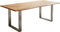 DELIFE Esszimmertisch Edge Akazie Natur 200x100 Edelstahl Schmal Live-Edge