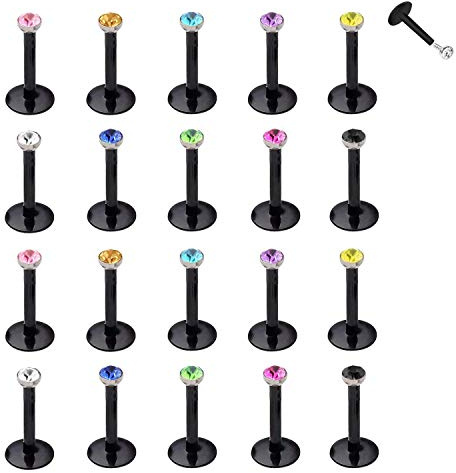 D.Bella Lippenpiercing 14G Lippe Labret Stab Bioflex Flexible Lippenringe Tragus Helix Retainer CZ Stil Knorpelohrringe Medusa Piercing