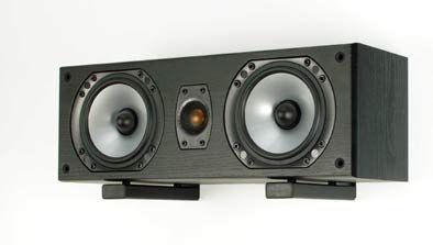 B-Tech BT15 - Set di due supporti da parete con bracci regolabili, ideale per altoparlante centrale, sound bar o apparecchiature audio, colore: nero.