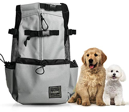 Woolala Light Weight Pet Carrier Backpack for Small and Medium Dogs, Veterinarian Approved Safe Bag for Travel - Easy Take Space Saving - Grey M