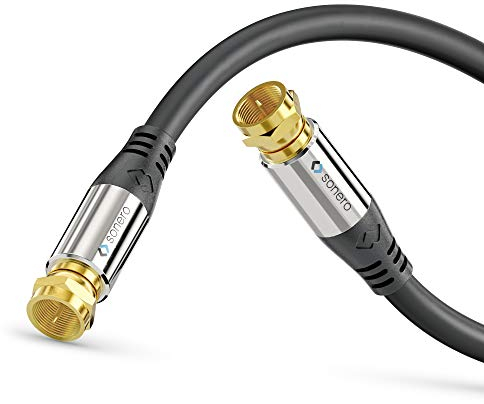 sonero® Premium Sat Cable de Antena/Cable coaxial, 1.50m, Negro