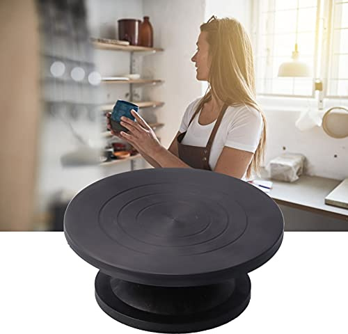 Keramikhjul, metallskulpturhjul Justerbart svart professionellt manuellt hantverk med bas för keramikskulptur för tårtdekorering(All black 30 cm)