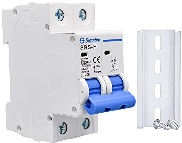 DC Leitungsschutzschalter 2 Pole 500V 16A, DC Trennschalter,Sicherungsautomat,für Solar PV System, DIN Schienenberg