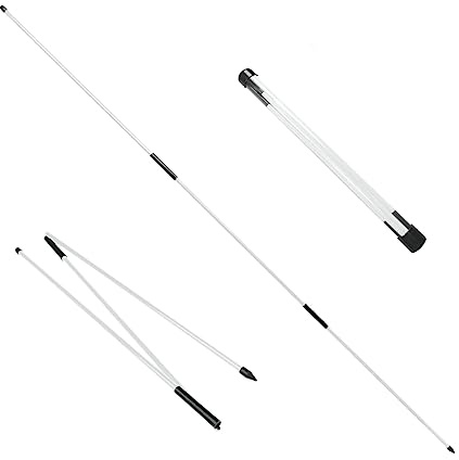 Eshan Golf Alignment Sticks 2 Pack Swing Training Aid Equipment Collapsible Trainer Practice Rods Posture Corrector in Handy Storage Tube Case for Men Women Golfer Swinging (White)