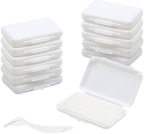 BORISCA Cera Ortodontica 12 Cartucce, 60 Tavolette di Originale Cera Dentale e Una Spatola per Faccette Dentali, Cera per Cure Orale Dentale per Evitare di Graffiare la Bocca L'abrasione Delle (B)