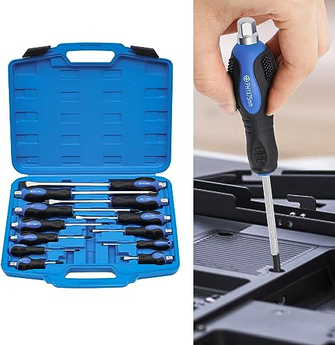 Magnetisches Schraubendreher-Set,12-teilig,6 Kreuzschlitz-und 6 Schlitzschraubendreher,zum Befestigen und Lösen Es kommt in sechs Größen von Griffen und zwei Arten von Schneidköpfen