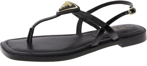 GUESS Femme Rainey Sandale Plate, Noir 001, 37 EU