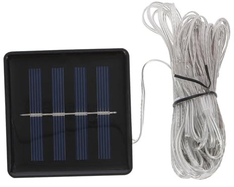 BESPORTBLE Solar Lichterkette Außen Wetterfeste Solarkette Für Sonnenschirme Lichtleiste Led Für Außenbereich Garten Deko Mit Weißem Licht Zeichen