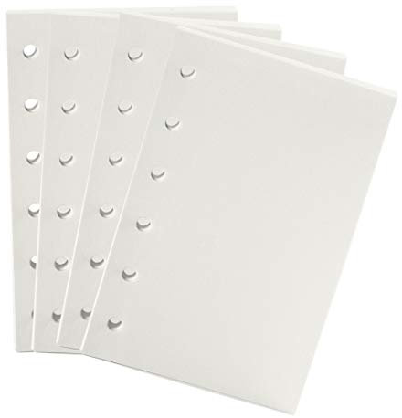 Moterm A7/Taschenplaner-Einsatz, 4er-Pack Binder Notizbücher Organizer Nachfüllpapier, 3,25 x 4,85 Zoll, 100 g/m² dickes Papier (A7/Pocket, blanko/unliniert)