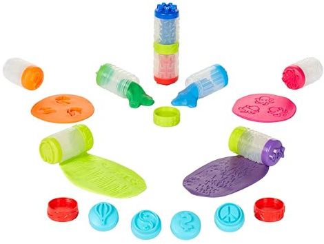 Wonder Factory Never Dry Dough & Sand Mega Box Set - Enthält 4 Tuben mit 59 ml Knetmasse & 4 Tuben mit 89 ml Sand, Trocknet Nicht Aus, Glutenfrei und Gut Riechend, Kreatives Spielzeug für Kinder