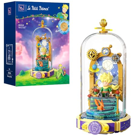 PANTASY Le Petit Prince Starry Gate Building Block Set Modèle Créatif DIY avec Minifigurine & Couvercle Anti-poussière Haute Transparence, Blocs de Construction Premium pour la Décoration d'intérieur