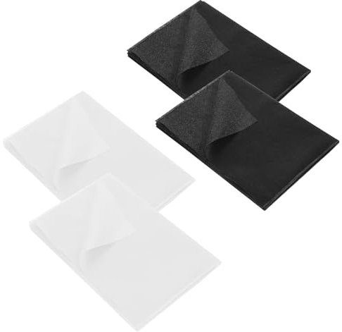 GUTERTOP 4 Meter Bügelvlies 100 x 100 cm Aufbügelbarer Einlagestoff Leichtes Gewicht Einseitig 30g/m² Vlies Vliesstoff für Bügelfalten, Nähhandwerk, Verstärkte Bekleidung (Schwarz Weiß)