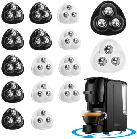 16 Pezzi Ruote per Mobili, Ruote Girevoli Autoadesive Rotanti a 360°, Rotelle per Elettrodomestici da Cucina, Mini Ruote Universali, per Pattumiere, Scatola Portaoggetti, Piccoli Elettrodomestici