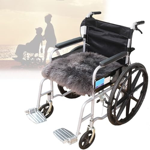 Pure Wool Fleece Wheelchair Cushion - Super Soft Winter Warm Seat Cover for Electric/Manual Wheelchairs, Chairs, Sofas, or Cars