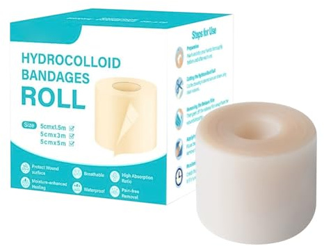 Rollo de hidrocoloide para cuidado de heridas, parches hidrocoloides, vendajes de aderezo adhesivo transpirable flexible, cinta de para cortes de ampollas granos