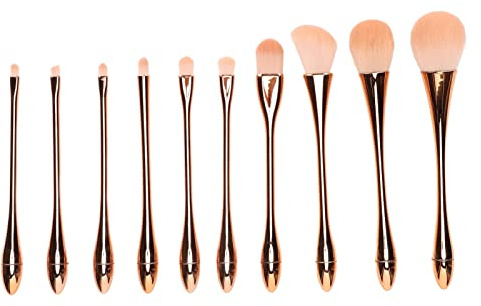 10Pcs Professional Makeup Brush Set, Rose Gold Cosmetic Brushes Kit, Eye Shadow Concealer Blusher Face Powder Brush, Soft Fluffy Brush Head for Precise Makeup Application