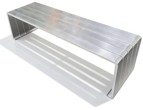 Panchina da Giardino in Acciaio Inox Panchine da Esterno per 2-3 Persone Seduta Robusta Senza Schienale per Parco Fermata Autobus Spogliatoio Centro Commerciale(120cm(47.24in))