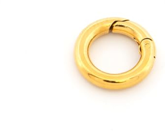 Vintageparts Hummerlåsring 12 mm tillverkad av 304 rostfritt stål med 18K guld-jonbeläggning, runt smyckeslås för kedjor och armband, 1 styck, guldfärgad