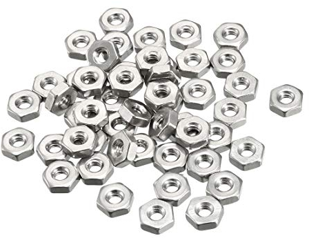 sourcing map Hexagonales Tuercas, 6# -32 Fina Rosca Hexagonal Tuerca, 304 Inoxidable Acero, Paquete de 50