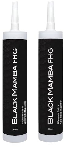 Black Mamba FHG High Tack - Superfast Mono Component Polymer Sealant Cartridge - Gray (2 Pack)