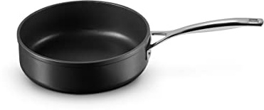 Le Creuset Padella Sauté in Alluminio Antiaderente, Ø 24 cm, PFOA Free, per Tutte Le fonti di Calore, induzione incl,Nero