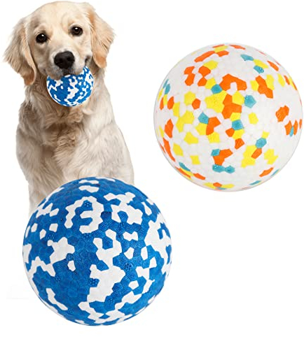 2 Stück Hundeball Hundespielzeug Ball,Unzerstörbar Gummi Hohe Dehnbar Hundebälle,Langlebiger Solider Interaktives Ball,Widerstandsfähige Zähne Training Wasserspielzeug,für kleine mittlere große Hunde