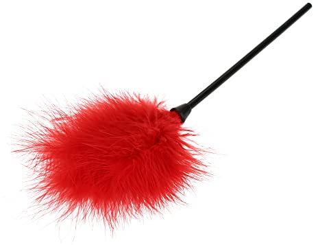 Gentle Feather Adult Sex bdsm couple avec French Feather chatouilleur - chatouiller jouet de plume pour les jeux de sexe chatouilleur, fétiche et cosplay (rouge)
