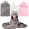 BORDEAG Baby Handtuch Kapuze, 3er-Pack Kapuzenhandtuch Baby, Baby Badetuch aus 100% Korallenvlies, Babyhandtuch mit Kapuze 80 x80 cm, Super Saugfähig Kapuzenbadetuch,für Neugeborene, Babys 0-2 Jahre