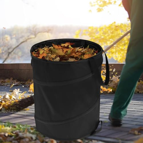 Catphy Borsa per rifiuti fogliari da 10 galloni da giardino colpiscibile piena di capacità Pop -up Cashing Space Salvaling dei rifiuti da campeggio Cestino multifunzionale Contenitore di rifiut