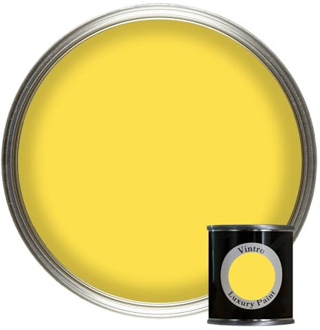Vintro Matt Emulsion Paint Tester Pot Colour Sample 125ml (Highlighter Yellow - Yellow Maiden)