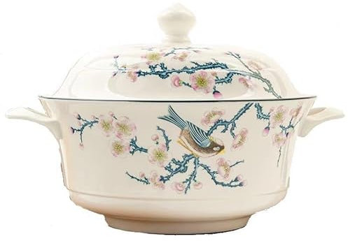 Ciotola for zuppa in ceramica, ciotola for microonde, zuppiera in ceramica grande da 2700 ml con coperchio for feste che mangiano decorazioni for la casa divertenti, 95 once, adatta al microonde e al