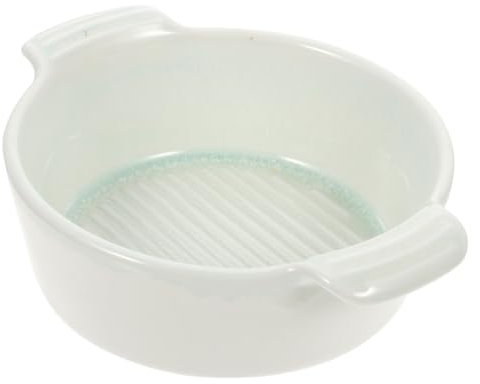 PartyKindom Bandeja De Cerámica Para Hornear Fuente Para Hornear Doble Asa Tazón Para Condimentos Tabla Para Pan Tazón De Cerámica Para Ensalada Ensalada De Hotel