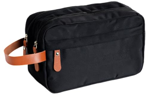 Zyiphor Trousse de Toilette Homme Femme,Trousse de Toilette Voyage,Organisateur Toilette Grande,Organisateur Cosmétique avec Poignée (Noir)