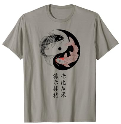 Yin Yang Koi Poisson Japonais Kanji Zen Symbole Tao Balance T-Shirt