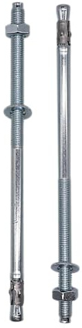 SKIR'CO Lot de 6 chevilles d'ancrage compensées en métal plaqué zinc M8 x 250 mm Boulons d'ancrage pour maçonnerie et béton