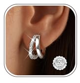 Adramata Pendientes Aro Grueso Pendiente Plata de Ley 925 Pendiente Aro Chapados en Oro 14K Antialergicos Pendientes Mujer Plata Dorados Regalo para Mujer