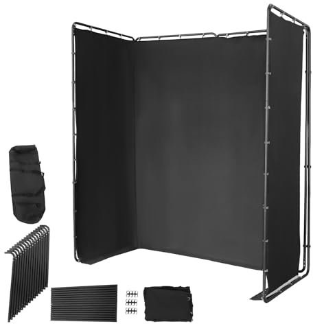 ROGONPDK Golvstående stående stående fotobakgrundsstativ med svart tyg bakgrundsklämma, fotografi bakgrundsstativ, bakgrundsdekoration med svart duk, vikbar struktur